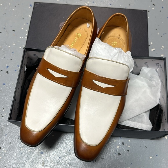 Carrucci Leather Brown Men’s Oxford Loafers Shoes, size 9.5 - Picture 3 of 8